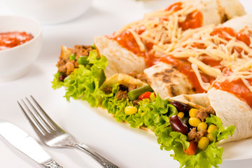 Tasty tortilla sandwiches