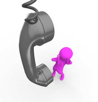 3d woman calling by phone