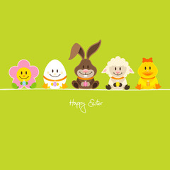 Easter Bunny & Friends Eggs Green