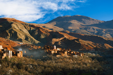 traditional  berbers village in High Atlas Mountain - 62139248
