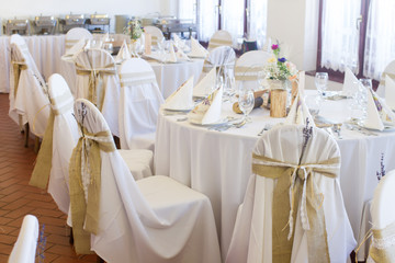 table set for an event party or wedding reception