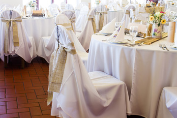 table set for an event party or wedding reception