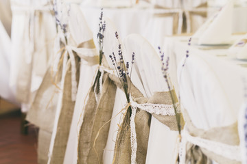 decoration on wedding chairs cover