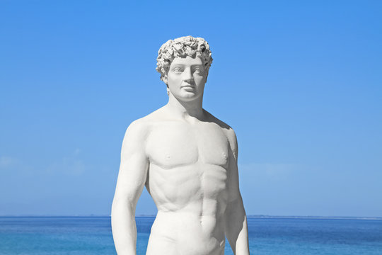 Ancient greek statue of a young athlete