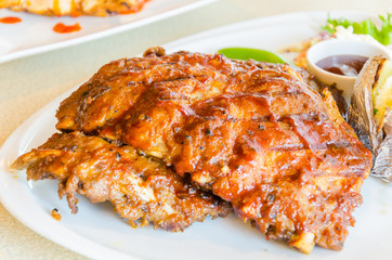 Bbq ribs steak