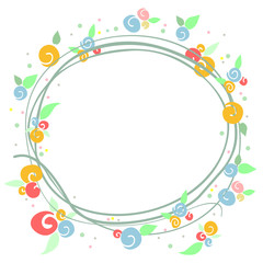 Simple colorful floral frame