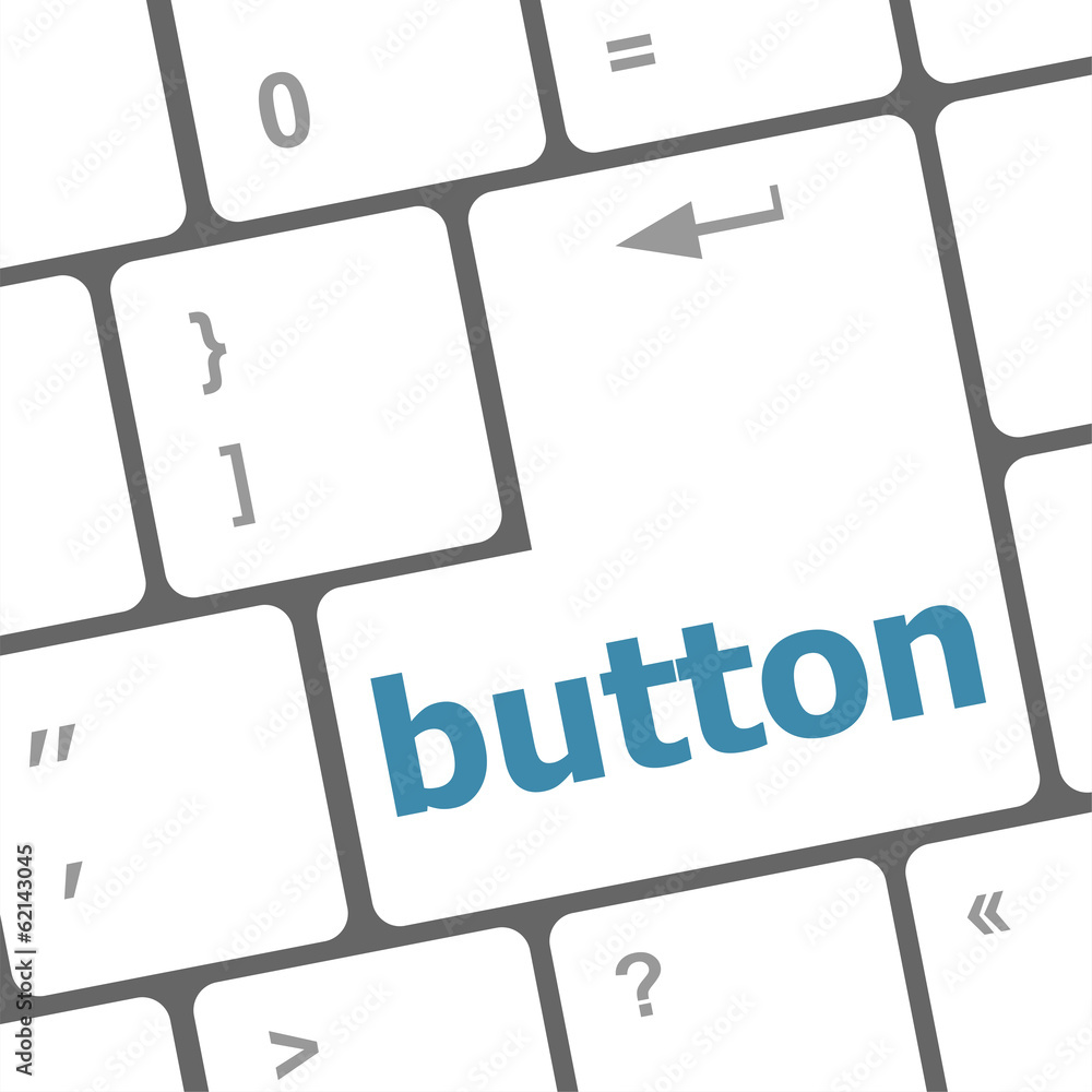 Aufkleber button word on computer keyboard key