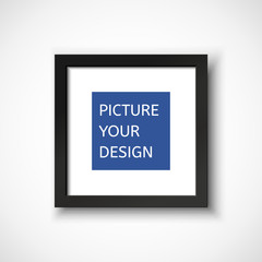 Black frame on the wall for your design.