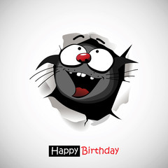 Happy Birthday cat smile  funny greetings