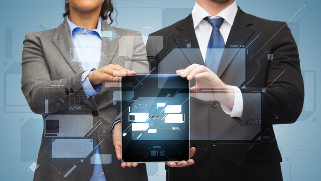 businessman and businesswoman with tablet pc - Powered by Adobe