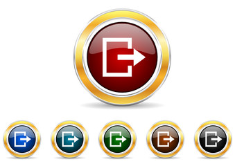 exit icon vector set