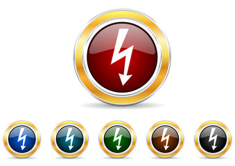 bolt icon vector set