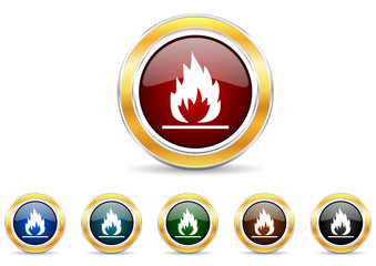 flame icon vector set