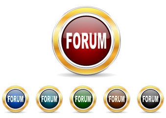 forum icon vector set