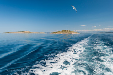 Islands in the sea on a sunny day. Croatia