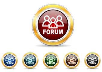   forum icon vector set