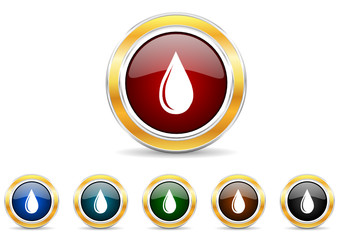 water icon vector set