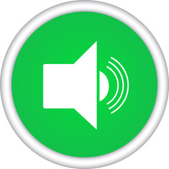 Векторный круглый значок с изображением громкоговорителя