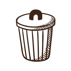 Outdoor trash bin symbol.