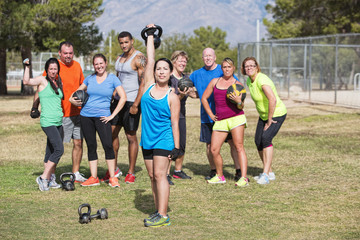 Smiling Woman Exercising