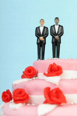 wedding cake with gay couple