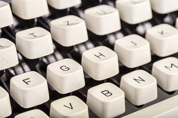closeup of old typewriter letters