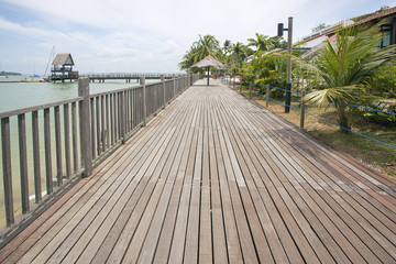 Obraz premium Changi Point Boardwalk in Singapore