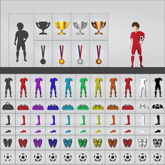 Football kit outfit in icons