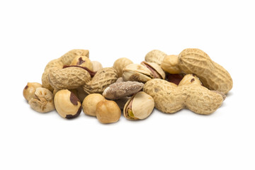 nuts on white background