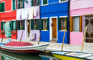 Burano channel and colorful houses, Venice