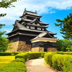 Gardinen Matsue samurai feudal castle and garden. Japan, Asia. © stevanzz