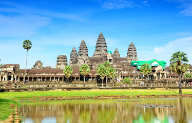 Famous View of Angkor Wat Temple
