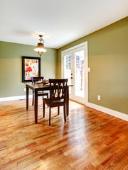 Rectangle olive tones dining room