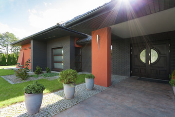 Front door of house