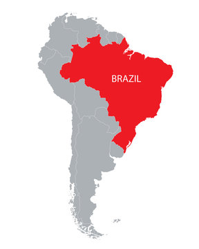 map of South America with indication of Brazil