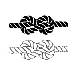 rope knot on a white background - obrazy, fototapety, plakaty