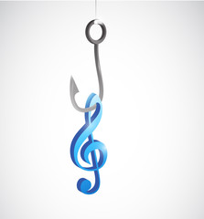 Obraz premium hook and music note illustration design