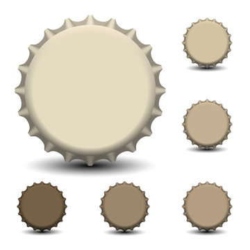 bottle caps vector isolate on white background