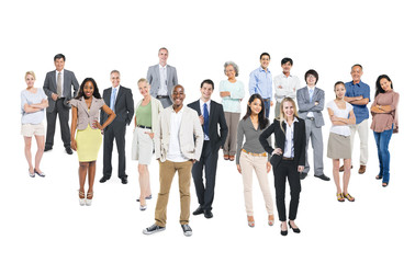 Fototapeta premium Group of Multiethnic World Business People on White Background