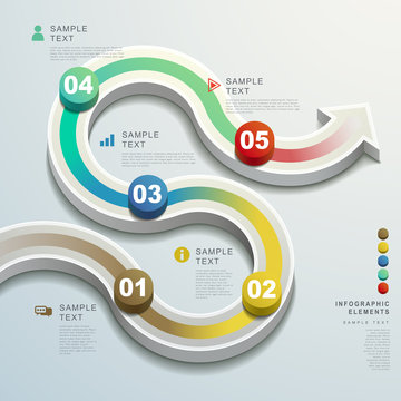 abstract 3d arrow flow chart infographics