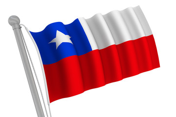 Chile Flag On Pole