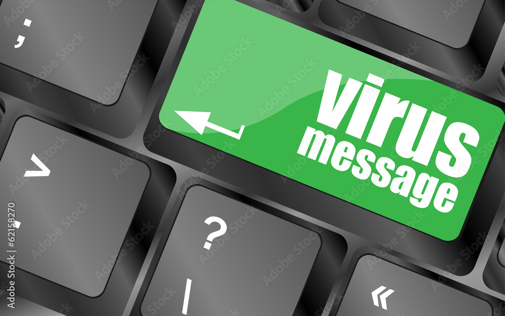 Aufkleber computer keyboard with virus message key