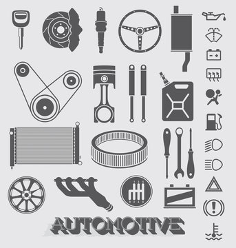 Vector Set: Automotive Parts and Icons