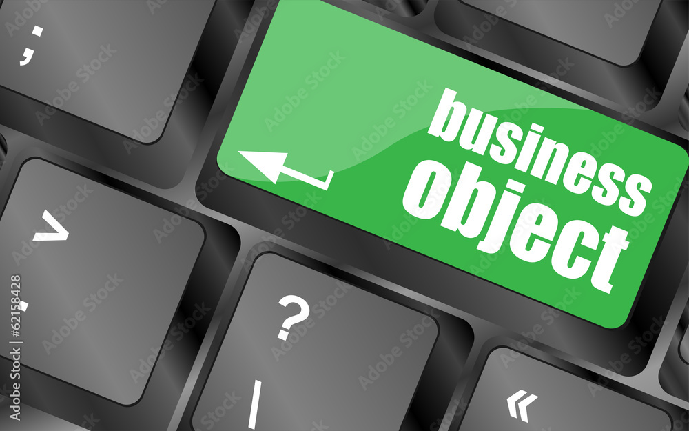 Poster business object - social concepts on computer keyboard, business