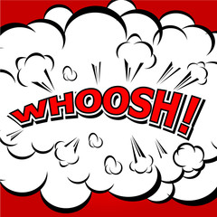 WHOOSH !- Comic Speech Bubble, Cartoon.