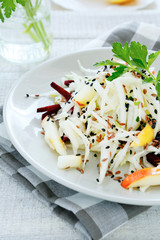 cabbage salad with apple and beetroot