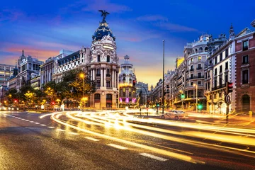 Fotobehang Madrid Madrid stadscentrum, Gran Vis Spanje