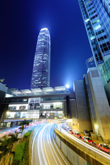 Hong Kong city with roadway