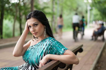 Young beautiful girl on a walk in the country