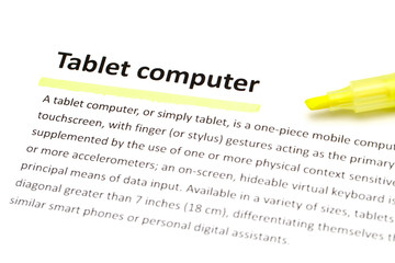 Definition of tablet computer